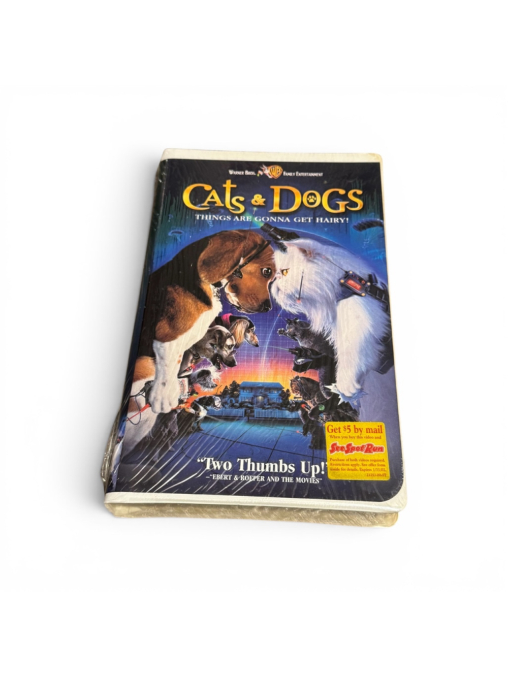2001 Warner Bros. Cats & Dogs VHS Movie One Size New Sealed